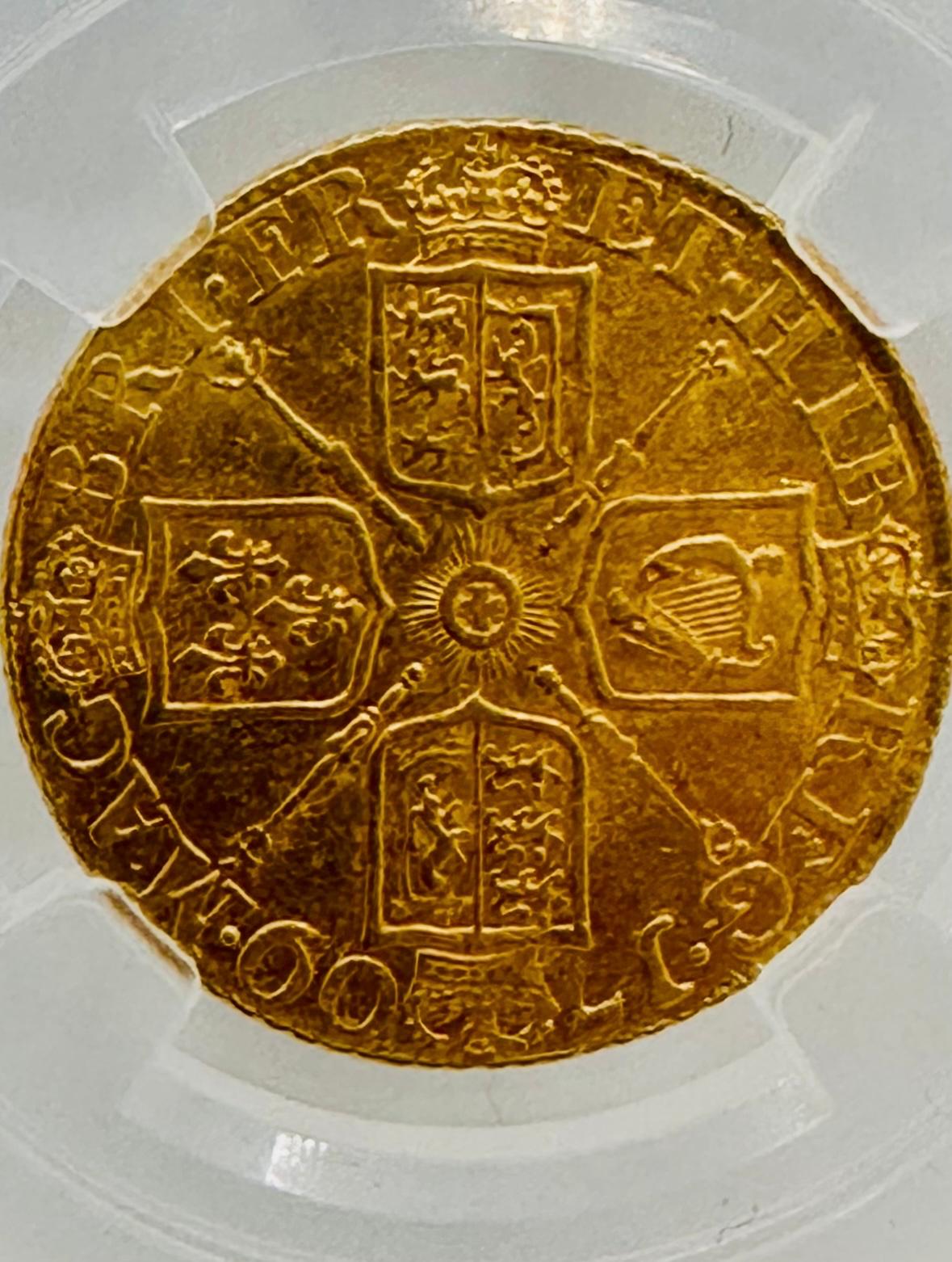 1709 Great Britain 1 Guinea Gold Coin – Queen Anne – MGC Graded AU-58